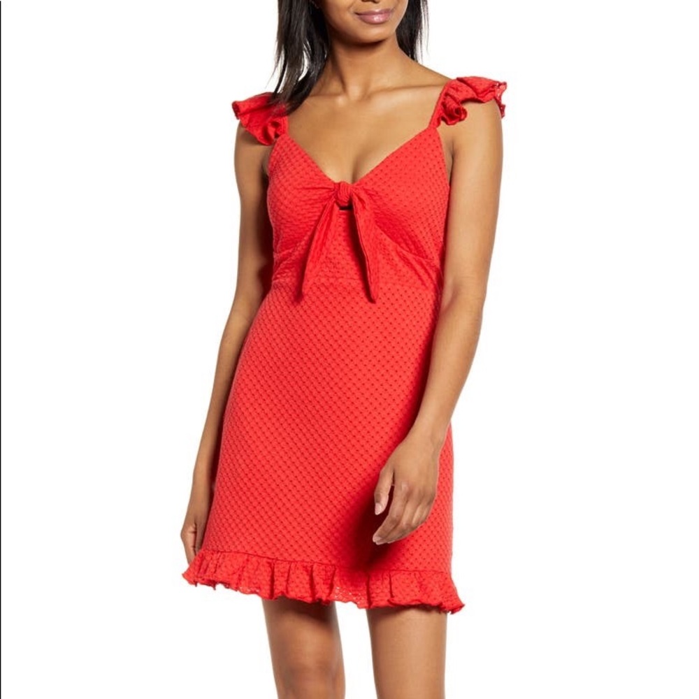 MINKPINK LAUREL MINI DRESS RED XS - Picture 6 of 13